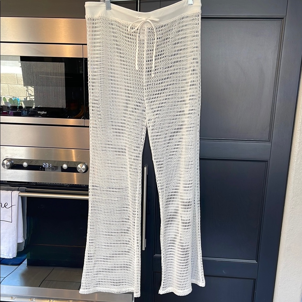 Shade & Shore Cream Swim Coverup Pant Sz L